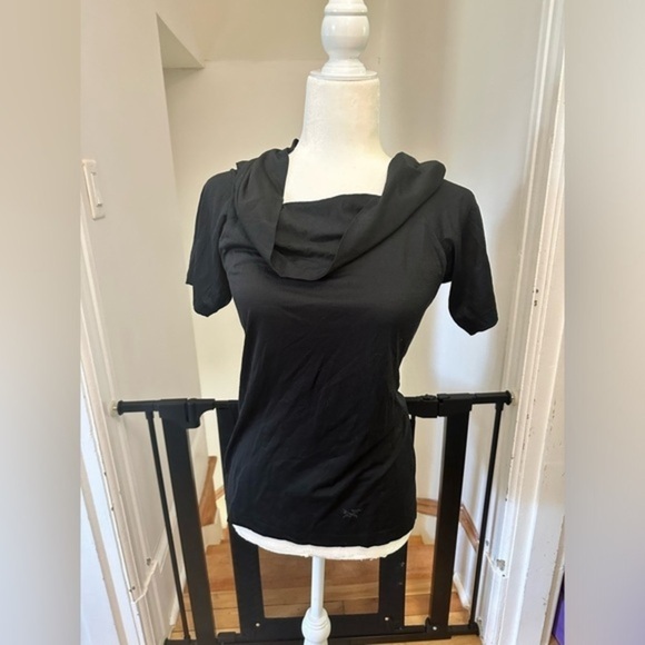 Arc'teryx Cowl Neck Mid Sleeve Women's Top Black - Picture 1 of 6